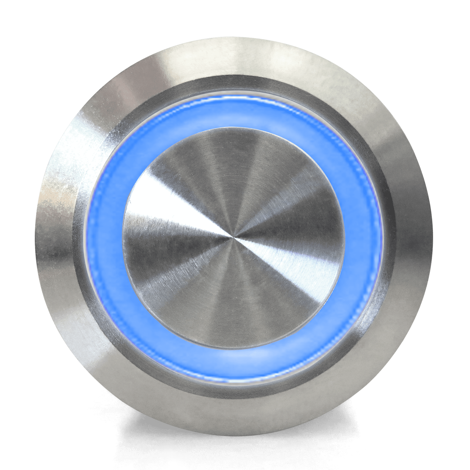 AUTOLOC POWER ACCESSORIES 512 19mm Latching Billet Button with LED Blue Ring