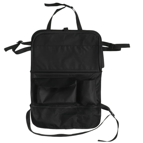 WEUVEB Behind Seat Car Organizer Backseat Organizer Black Oxford Cloth 1Pack Foldable
