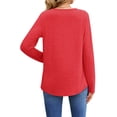 thumbnail image 5 of UVN Lace Blouses for Women V Neck Long Sleeve Shirts Fall Trendy Casual Tunic Tops, 5 of 9