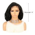 thumbnail image 2 of Unique Bargains Lace Front Wigs for Women 14" Black Medium Long Natural Curly with Wig Cap Synthetic Fibre, 2 of 6