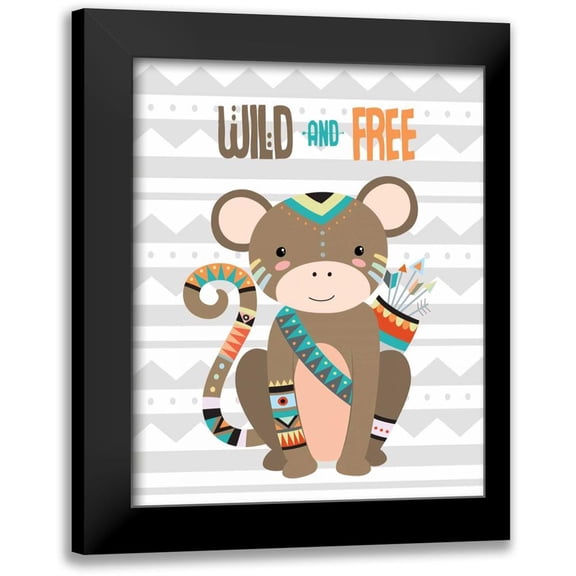 Robinson, Tamara 20x24 Black Modern Framed Museum Art Print Titled - Tribal Monkey I