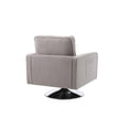 thumbnail image 6 of Swivel Accent Chair, Square Swivel Armchair with Round Metal Base and Storage Bag, Comfy Barrel Chair for Living Room Bedroom Apartment, Grey, 6 of 9