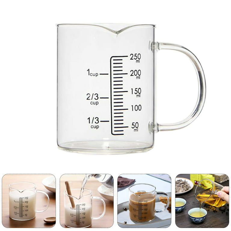 1pc 250ml Coffee Measuring Glass Cup Professional Milk Cup Premium Water Cup, Size: One Size