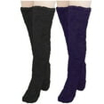 thumbnail image 2 of Deal of the Week Ofreoo Women's 2 Pairs High Fuzzy Socks Over Knee Winter Leg Warmers Plush Slipper Socks For Women Christmas Home Sleeping Socks for Women, 2 of 3
