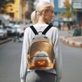 thumbnail image 7 of JIALIOU Mini Backpack Purse for Women Quilted Casual Daypack Small Travel Shoulder Bag, Lovely Ghost on Pumpkin, 7 of 7