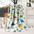 thumbnail image 4 of White Dinosaurs Palms Names Pattern Blanket,Comfortable Soft Lamb Wool Throw Blanket,All Season,Warm Lightweight Blankets for Sofa Bed Couch Living Room Chair,50"x60", 4 of 4