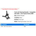 thumbnail image 2 of Front Left Steering Knuckle - Compatible with 2004 - 2010 Toyota Sienna AWD 2005 2006 2007 2008 2009, 2 of 2