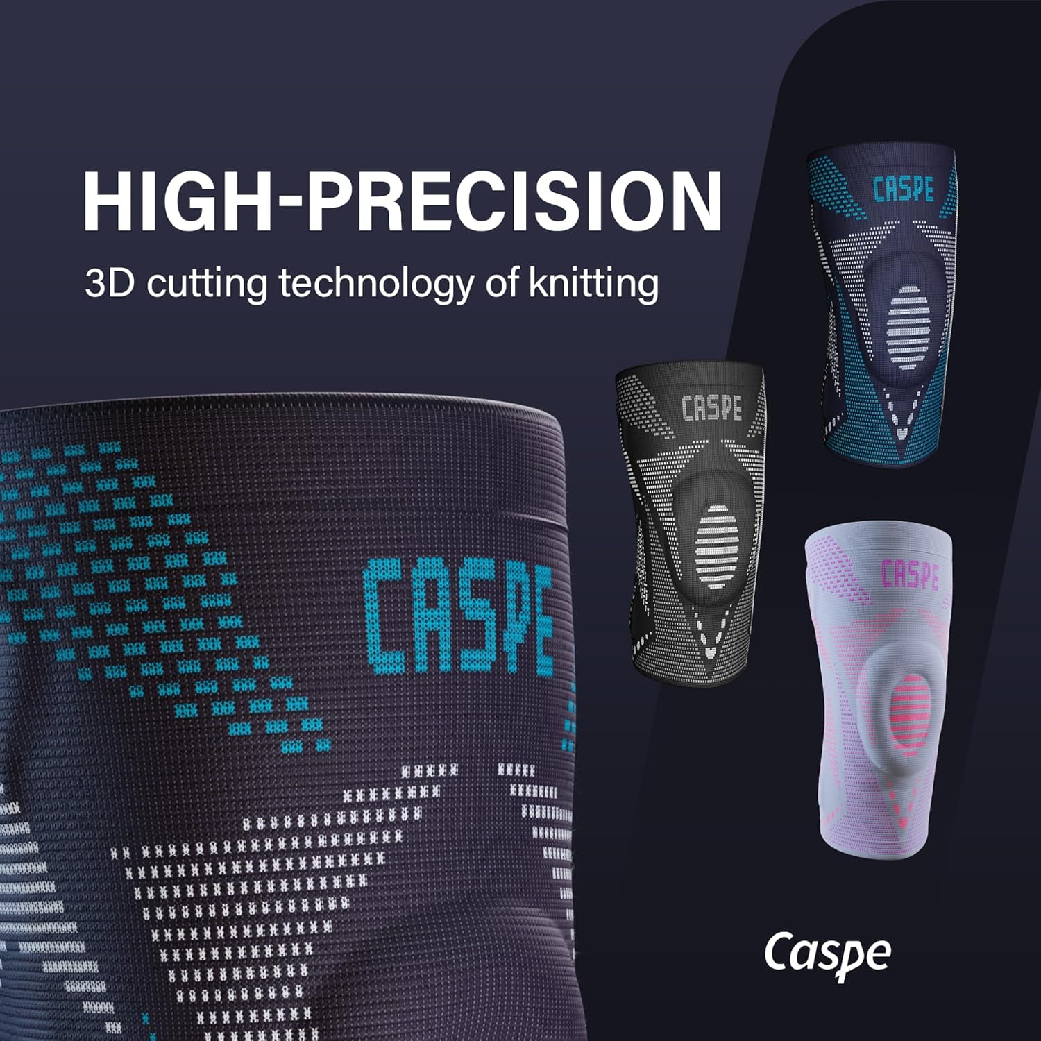 Caspe 1 Pack Compression Knee Brace with Patella Gel Pad & Side Stabilizers – Knee Support Sleeve for Men & Women, Running, Workout & Daily Use