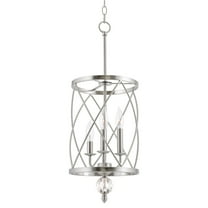 Kira Home Eleanor 27" 3-Light Foyer Light Pendant Chandelier, Cylinder Metal Shade, Adjustable Height, Brushed Nickel
