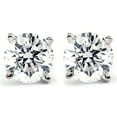 thumbnail image 1 of Boucles d'Oreilles pour Femme en Or Blanc 14 K, Clous en Vrai Diamant Taille Ronde 1/5 Ct P.t., 1 of 3