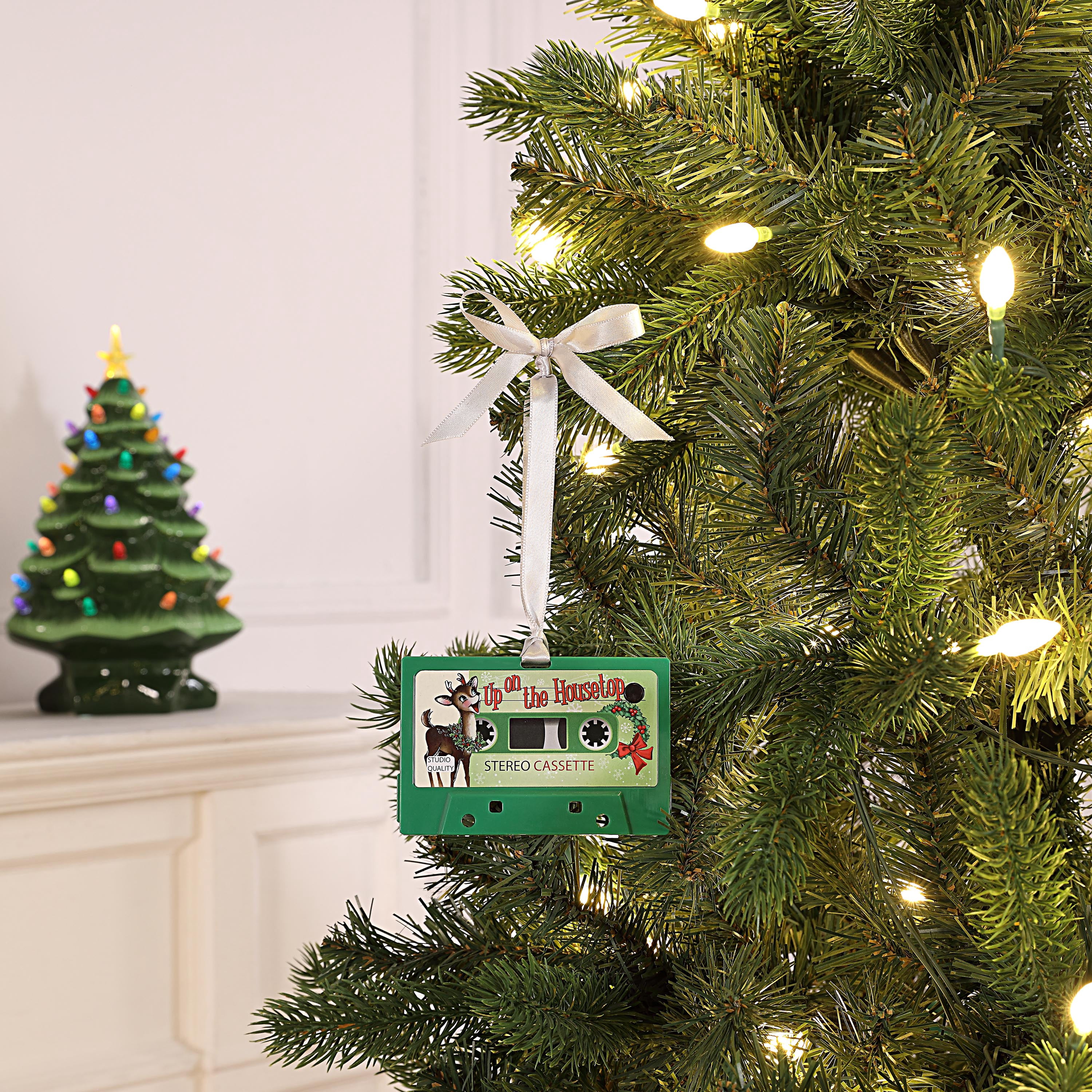 Mr. Christmas Retro Cassette Ornament, Green