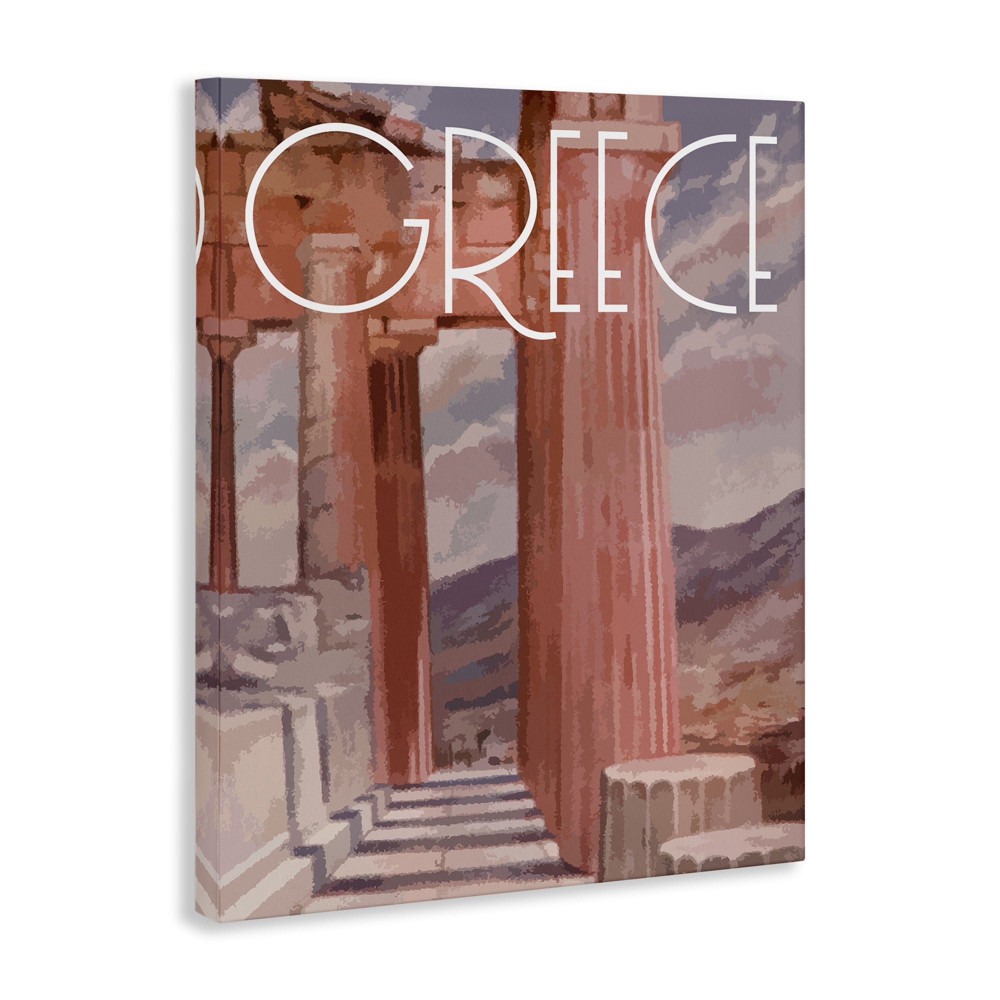 Stupell Industries Greece City Landmarks Buildings & Architecture Painting Wrapped Canvas Art Print Wall Art, 30 x 40