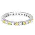thumbnail image 2 of Fancy Yellow Canary and White Diamond Eternity Ring Band 14K Gold 1/2ct, 2 of 3