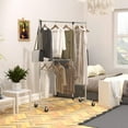 thumbnail image 3 of Simple Houseware Dual Bar Adjustable Garment Rack, 72-inch Height, Chrome, 3 of 3