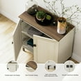 thumbnail image 4 of Buffet Sideboard Cabinet Farmhouse Modern 3 in 1 Storage Cabinet with Adjustable Shelves for Kitchen, Coffee Bar, Living Room, White, 4 of 6