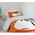 thumbnail image 4 of Ambesonne African Quilted Bedspread Set 2 Pcs, Women on Desert, Twin Size, White Orange Black, 4 of 6