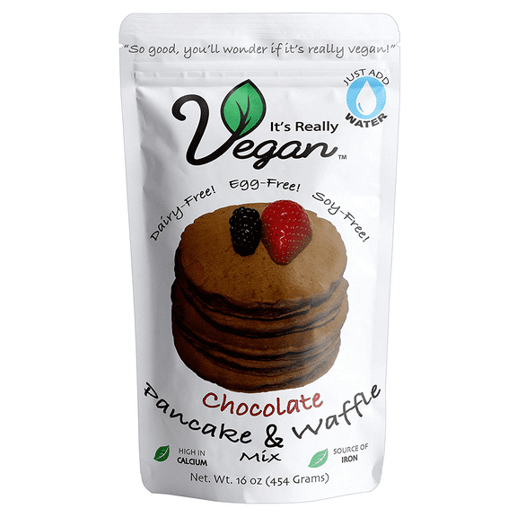 It's Really Vegan Pancake & Waffle Mix | Dairy Free, Egg Free, and Soy Free Mix Pancake Waffle | Serving Size 1/3 Cup Mix (40g) (Chocolate)