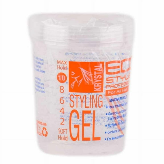 Size : 32 oz , Eco Krystal Styler Professional Styling Gel For All Hair Types , Hair Scalp Head - Pack of 3 w/ SLEEKSHOP Teasing Comb