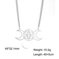 thumbnail image 7 of EUEAVAN Triple Moon Pendant Necklace Stainless Steel Pagan Jewelry Gift Silver, 7 of 7