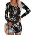 thumbnail image 1 of LUXUR Blouse Tunique de Travail Ample à Manches Longues pour Femmes Noir P, 1 of 4