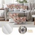 thumbnail image 6 of Orange Teal Fall Outdoor Waterproof Pillow Covers, Weeping Botanical Pumpkins Thanksgiving Decorative Rectangle Throw Pillowcase Sofa Cushion Sham for Patio/Couch/Chair, 20"x12" 2 Pack, 6 of 8