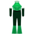 thumbnail image 6 of inhzoy Kids Girls Christmas Dance Outfit One Piece Sleeveless Velvet Bodysuit with Arm Sleeve Set Green 16, 6 of 7