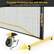GIKPAL 22FT Portable Pickleball Net Set w/ Locking Wheels - Complete Beginner Kit (Net, 4 Paddles, 6 Balls, Bag, Line Markers)