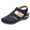 Blue, variant on Flat Sandals for Women Close Toe Comfortable Adjustable Ankle Strap Strappy Fishman Slip on Casual Summer Driving Shoes for Beach Travel Red Size 8