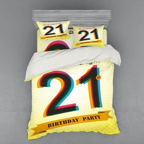 Ambesonne Colorful Bedding Set 4 Pcs, Radial Backdrop, Queen, Multicolor