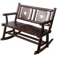 thumbnail image 6 of Barara King Outdoor Bench, Patio Benches for Outdoors,Outdoor Wood Rocking Bench Carbonized Double Rocking Chair for 2 Persons with Wide Curved Seat, Rustic Brown, 6 of 13
