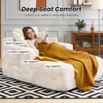 thumbnail image 3 of Oversized Chaise Lounge Chair Indoor, Sleeper Sofa Bed with 64" Long Lounge Surface, No Assembly Boneless Corduroy Upholstered Chaise with Side Pockets for Apartment & Living Room, 3 of 10