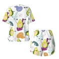 thumbnail image 5 of Picia Orange Green Avocado Pajamas Sets for Women Soft Short-Sleeved Pjs with Lounge Shorts Two Piece Sleepwear-Small, 5 of 9