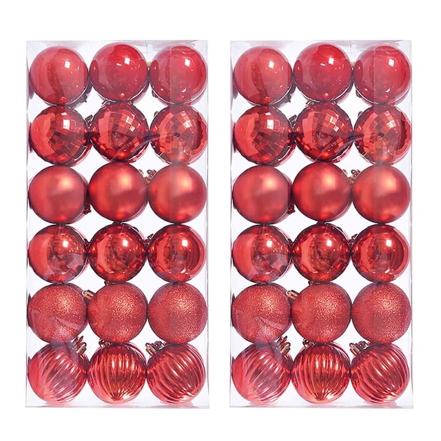Fiudx 72 Bolas de Navidad para Árbol de Navidad, Adornos Colgantes para Fiestas En Casa, Decoración de 4 Cm