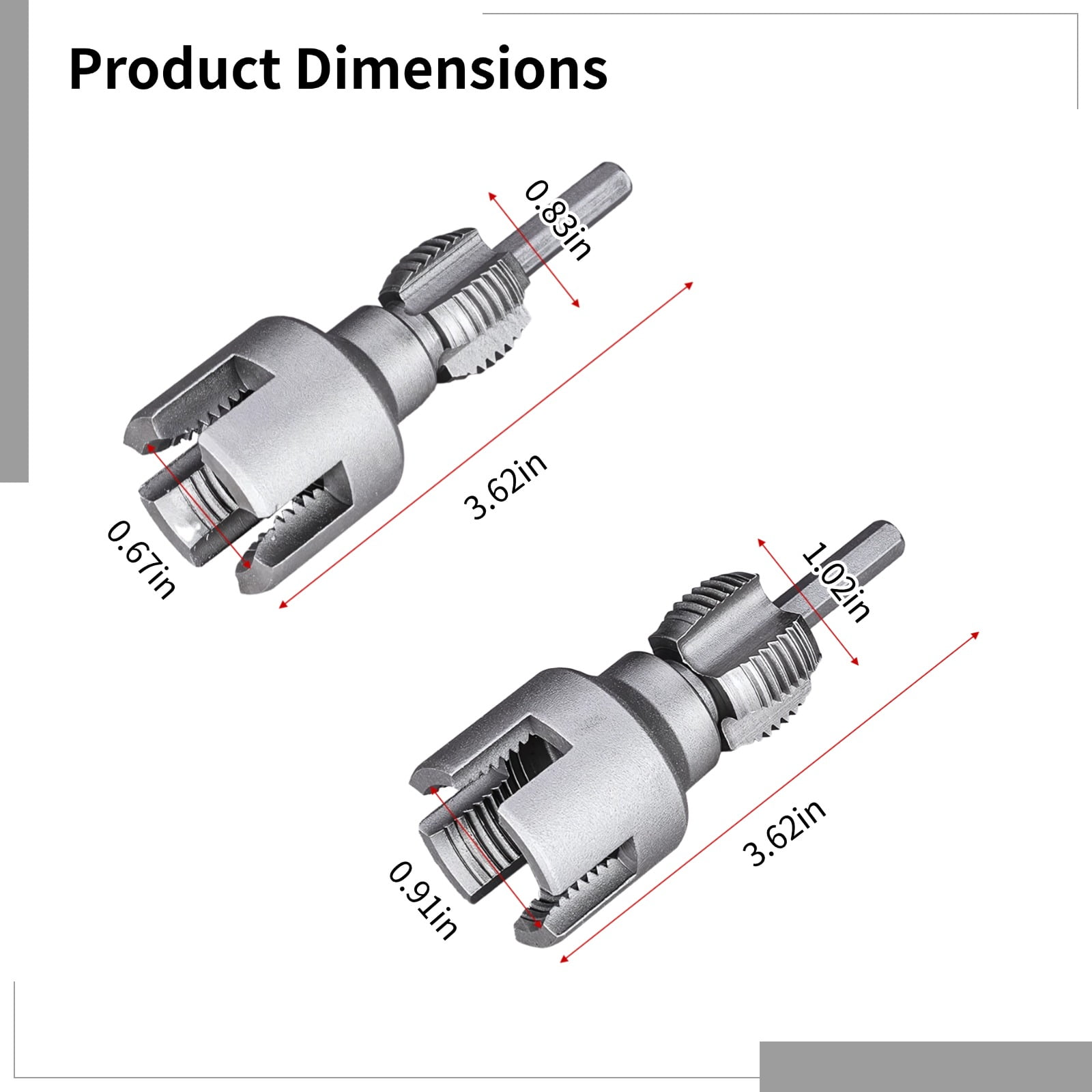 Pipe Threading Tool Set, 2 PCS Alloy Manual Pipe Threader for Inner Hole Cutting, Includes 1/2 in and 3/4 in Sizes, Quality Compact Design for Plumbing Work, Precision Cutting Threads