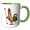 Green/White, variant on 3drose, Cute Funny Rooster Chicken Playing Golf Golfers Sports Golfing Cubism, 11oz Mug