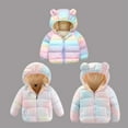 thumbnail image 4 of Godderr Newborn Baby Winter down Coat with Hooded for Toddler Boys Girls Puffer down Jacket Outerwear Ears Colourful Warm Cotton Jacket for 9M-5Y, 4 of 5
