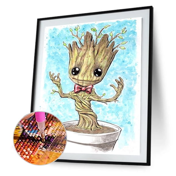 Cuadros Decorativos 5D bricolaje completo taladro diamante pintura Groot bordado mosaico Kits (hg838) Likrtyny embutido en tela