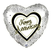 MIAMI FLOWERS DESIGN 'I Love You' Balloons - Anagram SuperShape Happy Valentines Day Swirly Hearts Holographic Iridescent