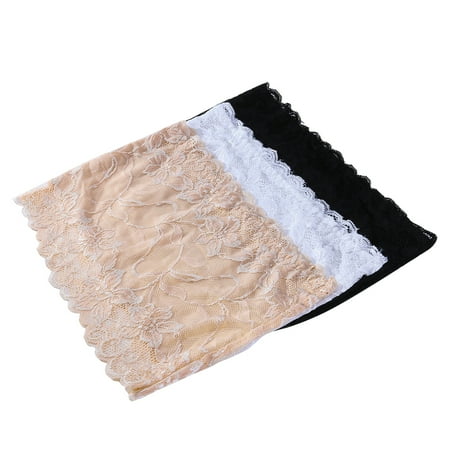 

NUOLUX LUOEM 3pcs Women s Floral Lace Stretchy Strapless See Through Bandeau Tube with Bra - Size XL