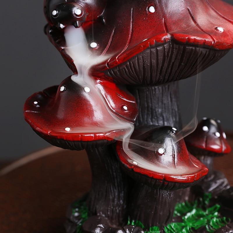 Mushroom Backflow Incense Holder – Ceramic Incense Tube Incense Holder Waterfall Incense Burner and Waterfall Fountain | Unique smoke waterfall effect to help you relax and meditate