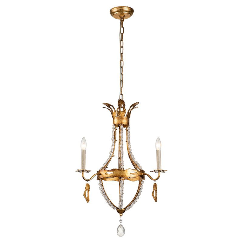 Crystal Chandelier In Antique Gold, Old World Charm Chandelier