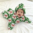thumbnail image 4 of Ruyang Baby Plush Star Shaped Hooded Romper Newborn Cute Print Zipper Jumpsuit Fall Infant Christmas Clothes, 4 of 5