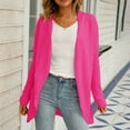 thumbnail image 4 of Women's Sweaters Under $15 Pink Size XL Long Sleeved V-neck Solid Color Knitted Cardigan Sweater Jacket, 4 of 9