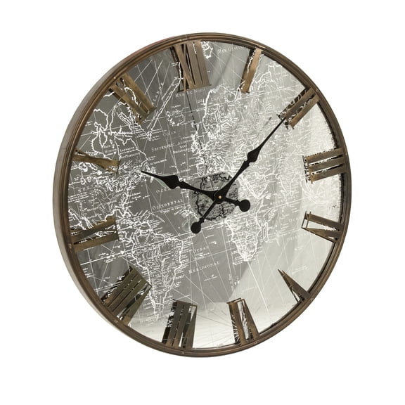 Mirrored Iron Clock w/ LED Light