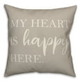 thumbnail image 2 of Creative Products Heart is Happy Here on Gray 18x18 Indoor / Outdoor Pillow, 2 of 3