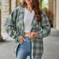 thumbnail image 4 of Camisa de Manga Chaqueta abierta con bolsillo delantero Hombro caído Traje diario vintage para mujer Ygjytge Verde T XXL para Mujer, 4 of 6