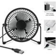 thumbnail image 5 of 4 Inch Small USB Desk Fan, Mini Quiet Fan with Metal Construction & Strong Airflow & 360Adjustable Tilt Angle, Personal Cooling Fan for Desktop Office (Black), 5 of 5