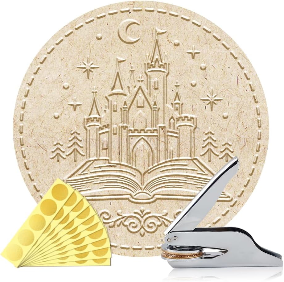 Book Embosser Personalized Mushrooms and Books Pattern Book Stamp Durable Library Stamp with Handle Set