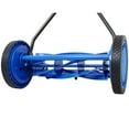 thumbnail image 4 of 16 Inch Push Lawn Mower, 5-Blade Manual Push Reel Lawn Mower with Heat Treated Blades and T-Style Handle, Adjustable Blade Height, for Garden and Yards, Black and Blue, 4 of 7