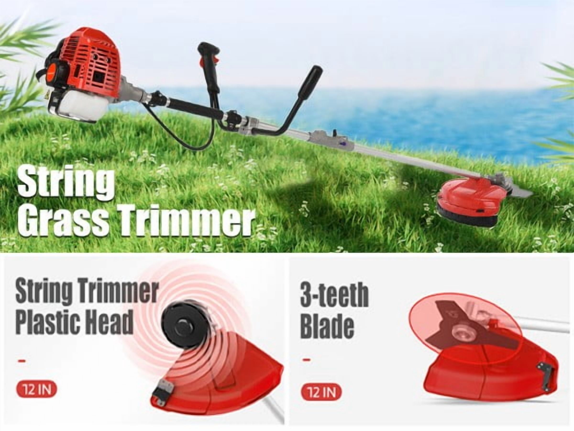 YNCE Gas Weed Eater 52cc 2-Stroke 2 in 1 Multi-Functional Petrol Hedge Trimmer, Weed Wacker Chainsaw Brush Cutter Complete Accessories，Gas Powe Weed Eater for Grass and Bush